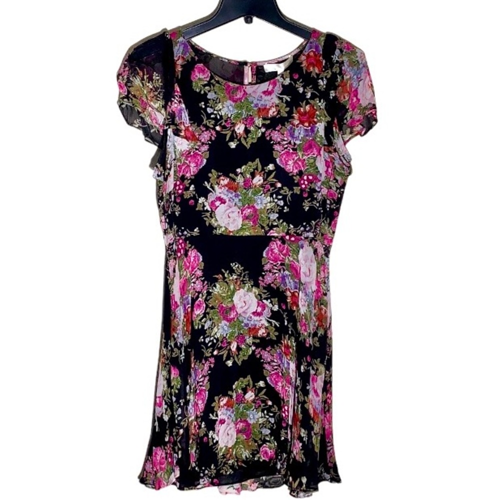LoveShackFancy Garner Black Floral Dress Size 6
